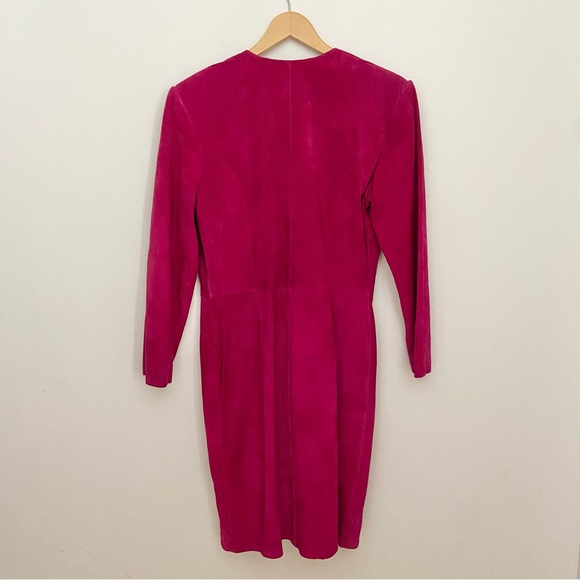 Vintage Pink Suede Leather Dress - Picture 5 of 5